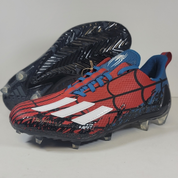 Adidas x PlayStation Adizero 12.0 SpiderMan Football Cleats Mens 8.5 IG9727 - Picture 2 of 10